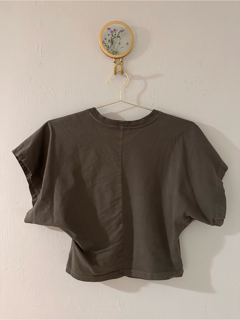 Agolde Charcoal Boxy Crop Britt Tee - Picture 3 of 5